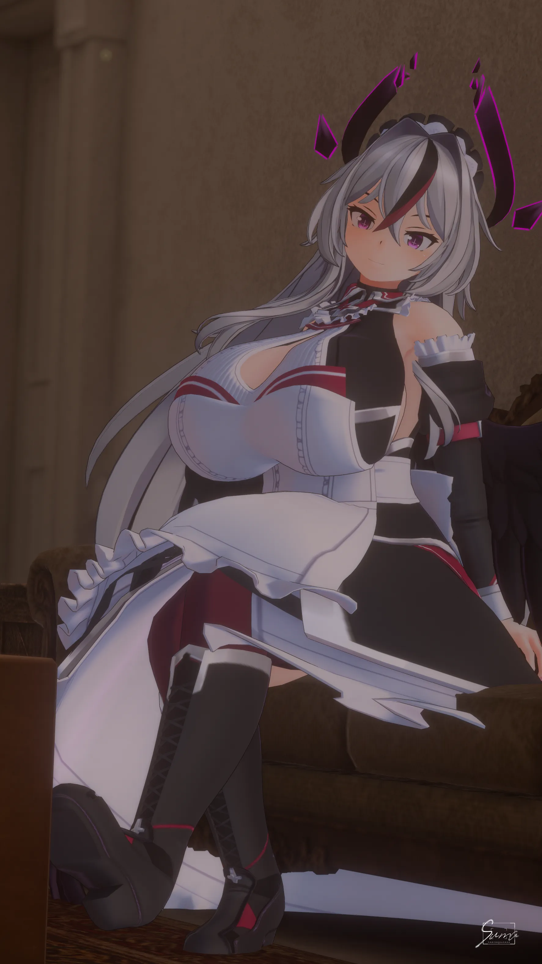 銀髪堕天使メイド ノクシエル - 銀髪堕天使メイド ノクシエル - ポートレート1（ミッションセクション）